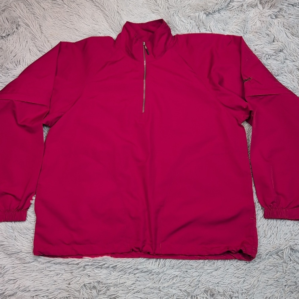 Page & Tuttle Jacket Mens M Red Golf Zip Up Pockets Windbreaker Removable Sleeve
